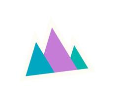 Abstract triangle element sticker. Minimal shape element with playful colors. This contemporary symbol embodies brutalism and Y2K style, suitable for modern graphics and artistic projects. vector