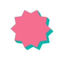 Bold abstract star shape with flat form. Modern icon in y2k style. Unique element with brutalism aesthetic, minimalist geometry, and shadow effects. Suitable for contemporary graphic design projects. vector