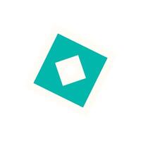 Modern abstract square element sticker. A flat, minimal shape element embodies the essence of brutalism. This graphic illustration suits contemporary aesthetics, ideal for trendy applications. vector