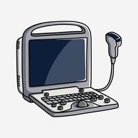 Ultrasonography machine for imaging internal organs vector
