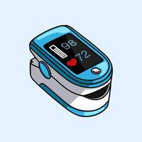 Blue Pulse Oximeter displaying oxygen saturation and heart rate vector