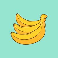Illustration of a bunch of ripe bananas vector