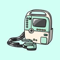 Defibrillator machine for emergency cases in hospitals vector