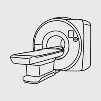 Magentic Resonance Imaging Scanner Thin Line Illustration vector