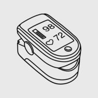 Pulse Oximeter displaying oxygen saturation and heart rate vector