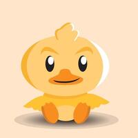 Cute duck with cartoon image vector