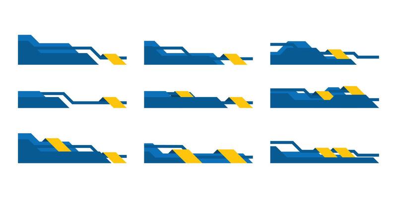Modern Geometric Footer Set Illustration