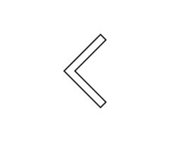a black outline single icon arrow alternate direct to left with sharp style vector