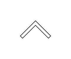 a black outline single icon arrow alternate direct to up with sharp style vector