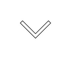 a black outline single icon arrow alternate direct to down with sharp style vector
