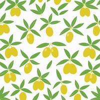 olive and leaves colorful pattern vector