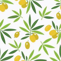 olive and leaves pattern vector