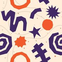 A pattern with various shapes and symbols vector