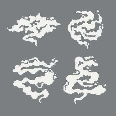 Set of cartoon smoke effects