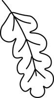 Simple Outline of an Oak Leaf vector