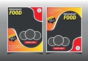 Restaurant menu templates with a red and yellow background vector