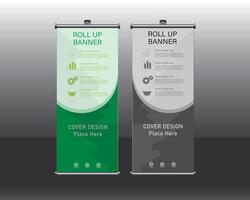 Roll up banner design, Roll up brochure flyer banner design vector