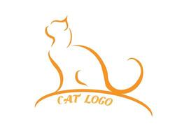 Cat logo design template vector