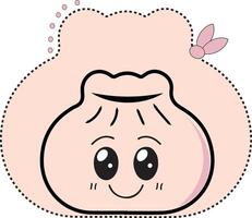 Adorable Cartoon Dumpling Character Design Illustration vector