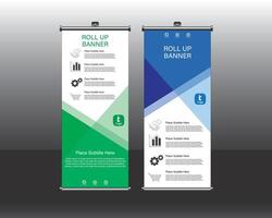 Two roll up banners with different colors and shapes vector