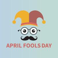 April Fools Day Event Graphic, Jester Theme with Bold Letters and Comic Face Elements vector