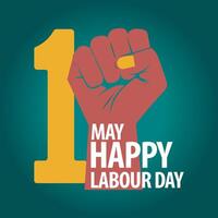 Labour Day Event Graphic, Strong Fist Symbol and Typography for Worker Unity Celebration vector