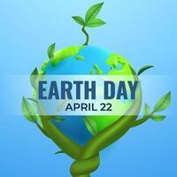Earth Day Globe with Green Vines and Leaves Highlighting Natures Significance vector