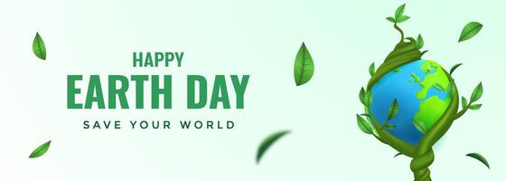 Happy Earth Day Celebration Featuring Planet and Nature Inspired Design Elements. Suitable for Banner. vector