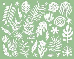 Boho bohemian plant leaf mystic pattern aesthetic icon, symbol scandinavian nature jungle layout packaging print art template editable vector