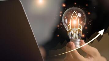 Creativity to take technology to the next level, Starting a new business for young entrepreneurs, New business development ideas, Creative solutions to new problems, Brainstorming for future visions photo
