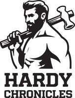 Masculine man with a beard illustration vector