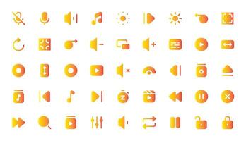 Media Control Icon Set - Playback, Volume, and Navigation Symbols vector