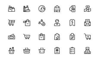 Premium Shopping Icons bundle up. Editable and Clean Designs for Retail, Online Shopping, Cart, Payment, and Delivery Services in Flat and Line Styles. vector