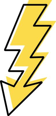 Doodle lightning icon Thunder charging power for electricity Hand drawn light