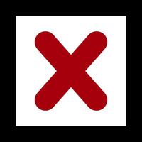 Red cross icon Check mark X no symbol vector