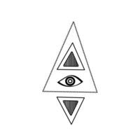 Masonic eye in triangle stylized symbol hand drawn isolated on white background vector