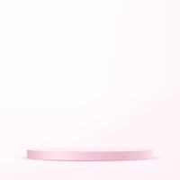 White background 3d with pink podium space for selling products background. Empty orange studio room background. illustration. vector