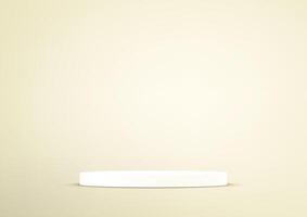 Beige background 3d with white podium. 3D abstract studio room with pedestal podium. Space for selling products, backdrop, wallpaper, background, text. illustration. vector