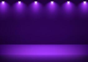 Empty purple studio background. Empty room with light effect. Empty Room Studio with table. Space for selling products, backdrop, wallpaper, background, text. Gradient table. illustration. vector