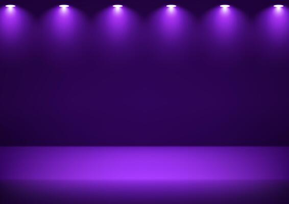 Empty purple studio background. Empty room with light effect. Empty Room Studio with table. Space for selling products, backdrop, wallpaper, background, text. Gradient table. illustration.