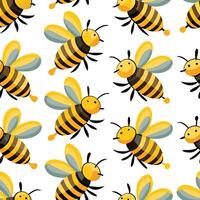 bees seamless pattern vector