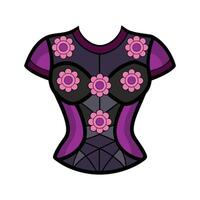 a corset with flowers on it vector