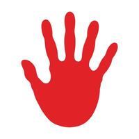 a red hand print on a white background vector