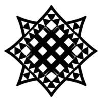 black and white geometric design with a star in the center. vector