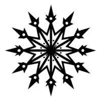 black and white snowflake design vector