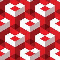 a red and white geometric pattern with squares. vector