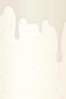 Melted white chocolate flows onto cream cake surface vertical background graphic illustration have blank space. vector