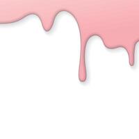 Melted strawberry ice cream drop onto white square background graphic illustration have blank space. vector