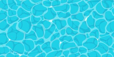Crystal clear water ripple surface with sunlight reflections in cartoon style game texture top view vector