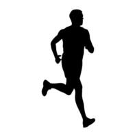 A silhouette of a man running in the distance vector